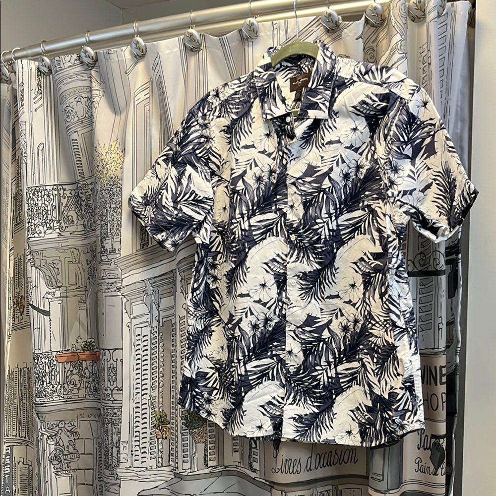 Black Brown 1826 Blue and White Casual Button Down Shirt